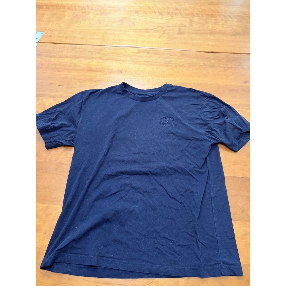 Men's XL Navy Denmark Bicycle Embroidered Logo Crew Neck Short Sleeve T-Shirt